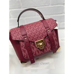 Michael Kors satchel manhattan medium leather MK signature purse mulberry multi